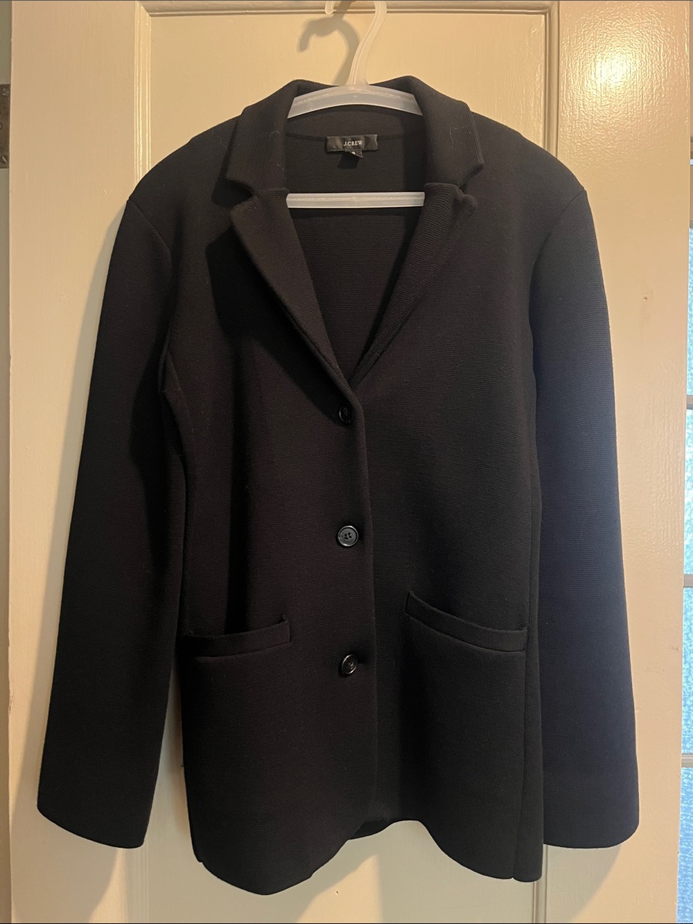 J. Crew Black Cinched-waist Sweater Blazer